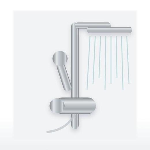 Columna de ducha termostática rociador 25 cm · Cromo
