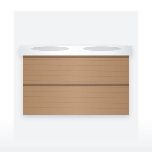 Mueble de baño doble seno 4 cajones · Roble natural