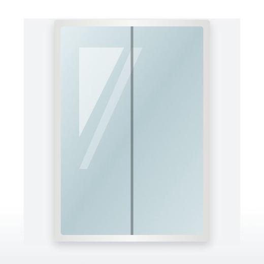 Armario con espejo 2 puertas · Blanco brillo
