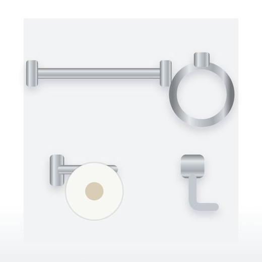 Set de accesorios 4 piezas · Cromo